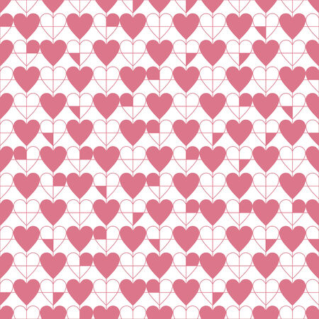 seamless heart's pattern, pink vector illustration. Valentine's dayのイラスト素材