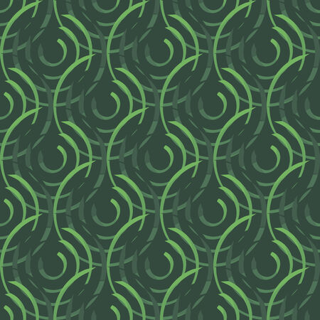 seamless pattern, geometric design with circles, dark green vector illustrationのイラスト素材