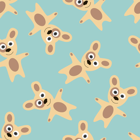 vector background, seamless pattern with cartoon dogs, children design, vector illustrationのイラスト素材