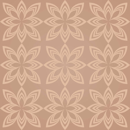 vector background, abstract flowers seamless pattern with beige elements, geometric design,floral vector illustrationのイラスト素材