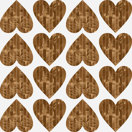 vector background,  seamless pattern with  wooden hearts, geometric design, vector illustrationのイラスト素材