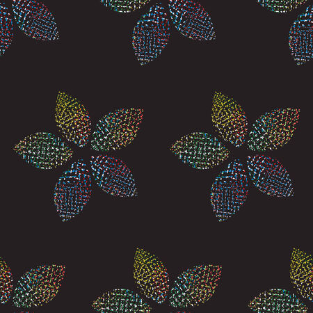 vector background with green; yellow; red; pink; blue floral elements, geometric design, vector illustrationのイラスト素材