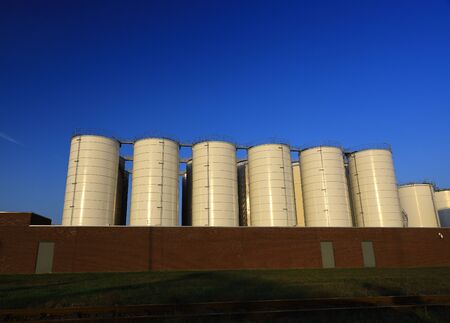 A close up of a factory building. High quality photo