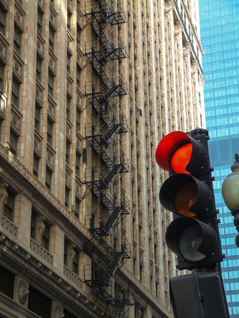 Traffic lights in the cityの写真素材