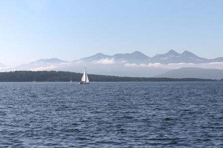Sailing ship off the coast of Norwayの写真素材