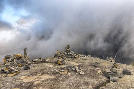 piles on top of muntain