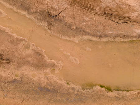 Aerial photo of muddy swampの写真素材