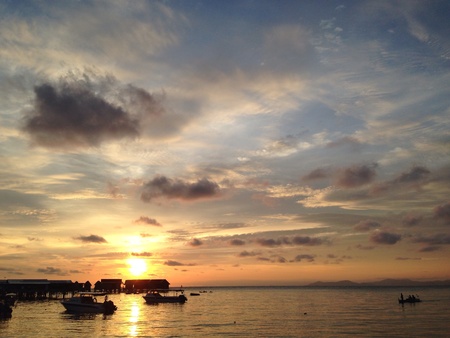 Sunset at mabul Sabah の素材