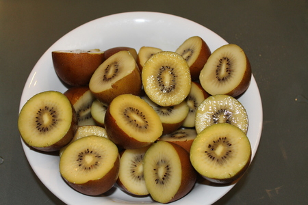 golden kiwi fruit from New Zealandの写真素材