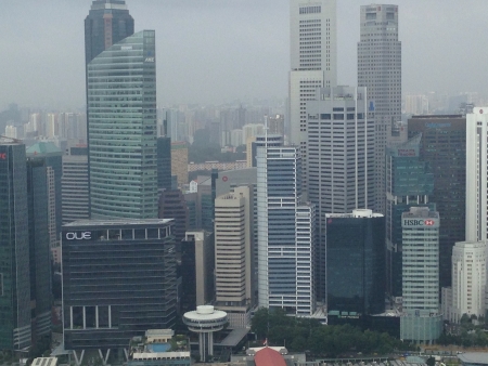 Day view of Singapore from the top of marina bay sandsの素材