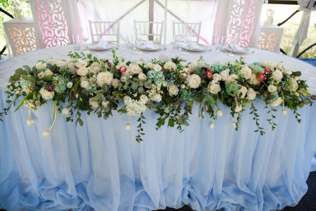 Tent in the forest for a wedding party.の写真素材
