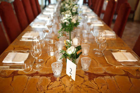 Flowers and candles at the wedding ceremony.の写真素材