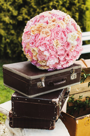 Beautiful and delicate flowers at the wedding ceremony.の写真素材