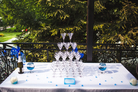 Candles on the table at the wedding party.の写真素材