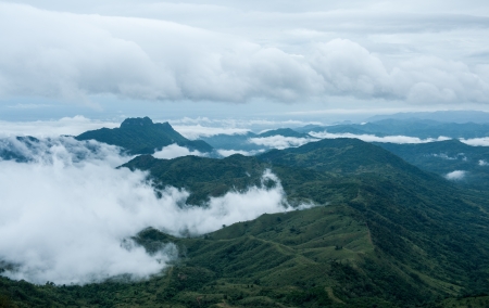 Mountains in the mistの写真素材