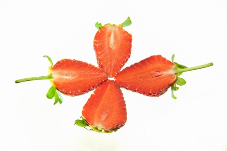 Strawberry on a white backgroundの写真素材