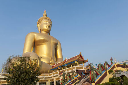 big golden Buddha statuesの写真素材