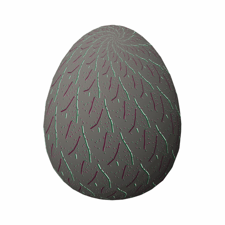 Artfully designed and colorful easter egg, ornate geometric and abstract colored pattern on white backgroundの写真素材
