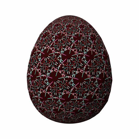 Artfully designed and colorful easter egg, ornate geometric and abstract colored pattern on white backgroundの写真素材
