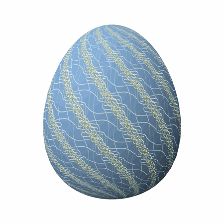 Artfully designed and colorful easter egg, ornate geometric and abstract colored pattern on white backgroundの写真素材