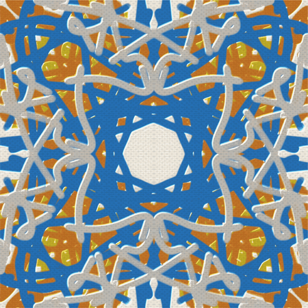 Pattern tile, ornate geometric pattern and abstract colored background