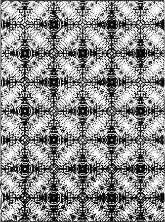 Black and white ornate geometric pattern and abstract background
