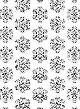 Black and white ornate geometric pattern and abstract backgroundの写真素材