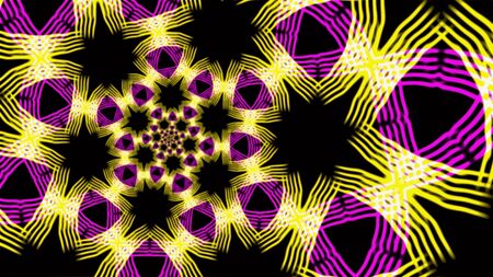 Ornate geometric pattern and artfully abstract multicolored background
