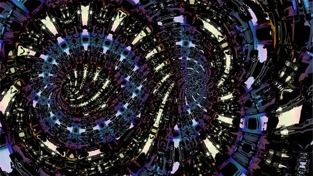 Ornate geometric pattern and artfully abstract multicolored background