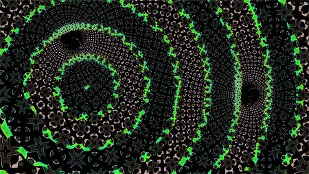 Ornate geometric pattern and artfully abstract multicolored background