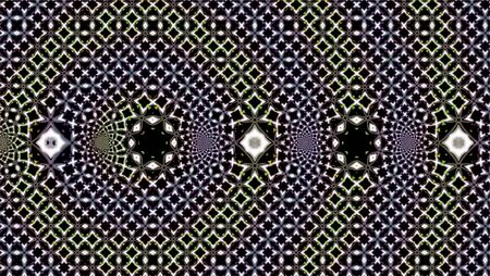 Ornate geometric pattern and artfully abstract multicolored background