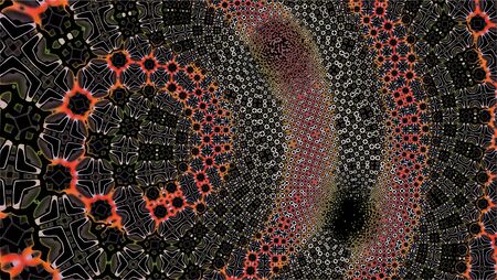 Ornate geometric pattern and artfully abstract multicolored background