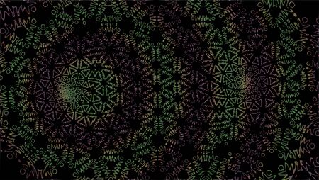 Ornate geometric pattern and artfully abstract multicolored background