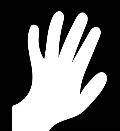 Artfully and ornate image of one hand in black and white colors opticsの写真素材