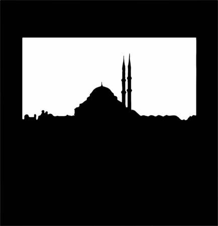 Artfully and ornate image of a mosque in black and white color opticsの写真素材