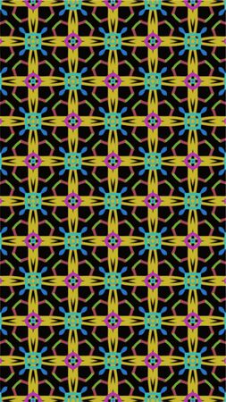 Ornate geometric pattern and abstract multicolored background