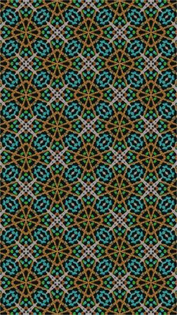Ornate geometric pattern and abstract multicolored background