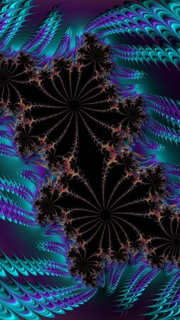 Artfully 3D rendering fractal, fanciful abstract illustration and colorful designed patternの写真素材