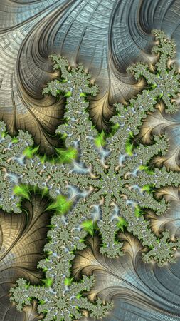 Artfully 3D rendering fractal, fanciful abstract illustration and colorful designed patternの写真素材
