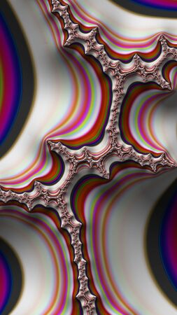 Artfully 3D rendering fractal, fanciful abstract illustration and colorful designed patternの写真素材