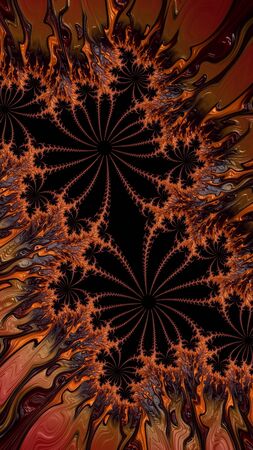 Artfully 3D rendering fractal, fanciful abstract illustration and colorful designed patternの写真素材