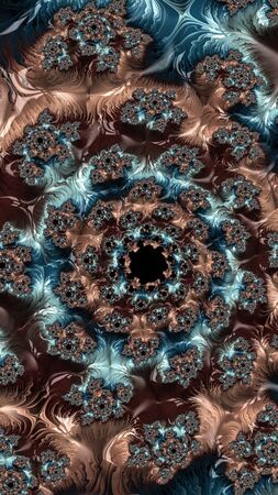 Artfully 3D rendering fractal, fanciful abstract illustration and colorful designed patternの写真素材