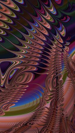 Artfully 3D rendering fractal, fanciful abstract illustration and colorful designed patternの写真素材