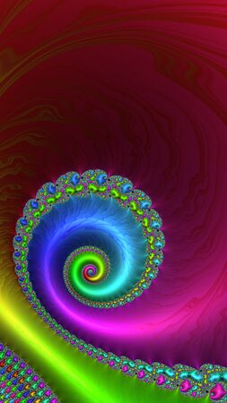 Artfully 3D rendering fractal, fanciful abstract illustration and colorful designed pattern