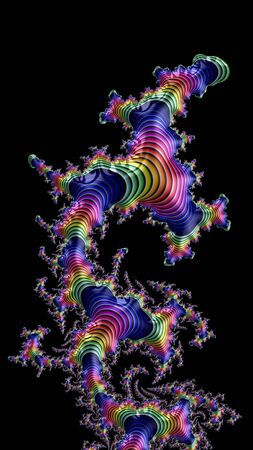 Artfully 3D rendering fractal, fanciful abstract illustration and colorful designed patternの写真素材
