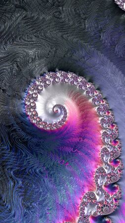Artfully 3D rendering fractal, fanciful abstract illustration and colorful designed patternの写真素材