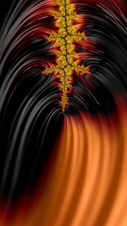 Artfully 3D rendering fractal, fanciful abstract illustration and colorful designed patternの写真素材