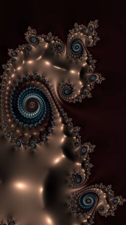 Artfully 3D rendering fractal, fanciful abstract illustration and colorful designed patternの写真素材