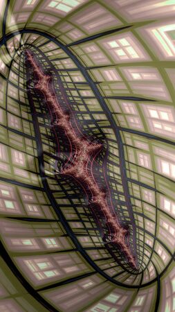 Artfully 3D rendering fractal, fanciful abstract illustration and colorful designed pattern