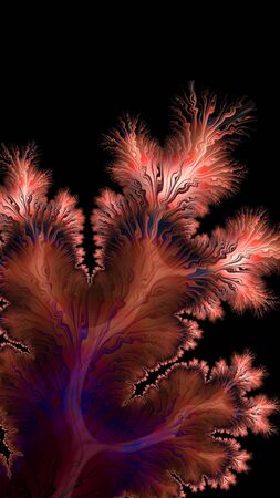 Artfully 3D rendering fractal, fanciful abstract illustration and colorful designed pattern